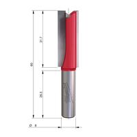Фреза прямая двузаходная MILWAUKEE Rtr B. S8 Straight 2C 12/60mm - 1 pc 4932500887
