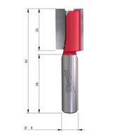 Фреза прямая двузаходная MILWAUKEE Rtr B. S8 Straight 2C 14/50mm - 1 pc 4932500888