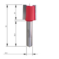 Фреза для выборки гнезда под петлю MILWAUKEE Rtr B. S8 Mortise 19/54mm - 1 pc 4932500922
