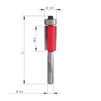 Фреза копировальная (заподлицо) MILWAUKEE Rtr B. S1/4'' Flush Trim 12.7/70.7mm - 1 pc 4932500925