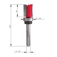 Фреза копировальная профильная MILWAUKEE Rtr B. S1/4'' Template 15.8/66.5mm - 1 pc 4932500938