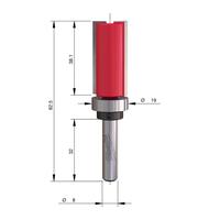 Фреза копировальная профильная MILWAUKEE Rtr B. S8 Template 19/66.5mm - 1 pc 4932500942