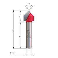 Фреза V-образная (для алюминия) MILWAUKEE Rtr B. S1/4'' V-Groove 12.7/44.5mm - 1 pc 4932500951
