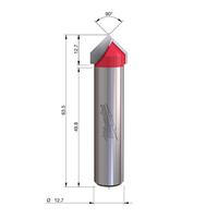 Фреза V-образная (для алюминия) MILWAUKEE Rtr B. S1/2'' V-Groove 16/63.5mm - 1 pc 4932500952