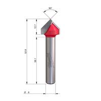 Фреза V-образная (для алюминия) MILWAUKEE Rtr B. S8 V-Groove 16/52.8mm - 1 pc 4932500953