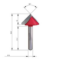 Фреза V-образная (для алюминия) MILWAUKEE Rtr B. S8 V-Groove 31.7/63.5mm - 1 pc 4932500954