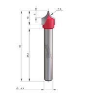 Фреза декоративная калёвочная (бусина) MILWAUKEE Rtr B. S1/4'' Beading 10 /1.3/50mm - 1 pc 4932500961