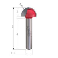 Фреза галтельная радиусная MILWAUKEE Rtr B. S8 Radius Cove 19/50.8mm - 1 pc 4932500971