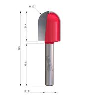 Фреза галтельная радиусная MILWAUKEE Rtr B. S8 Radius Cove 20/63.5mm - 1 pc 4932500972
