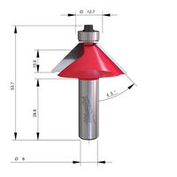 Фреза фасочная MILWAUKEE Rtr B. S8 Chamfer 31.7/53.3mm - 1 pc 4932501005