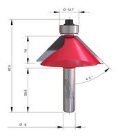 Фреза фасочная MILWAUKEE Rtr B. S8 Chamfer 45/60.5mm - 1 pc 4932501006