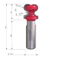 Фреза профильная для ручки-паза MILWAUKEE Rtr B. S1/2'' Finger Pull 19.05/9.5mm - 1 pc 4932501009