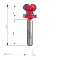 Фреза профильная для ручки-паза MILWAUKEE Rtr B. S8 Finger Pull 19.05/9.5mm - 1 pc 4932501011