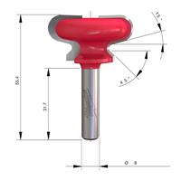 Фреза профильная для ручки-паза MILWAUKEE Rtr B. S8 Finger Pull 38.1/17mm - 1 pc 4932501012