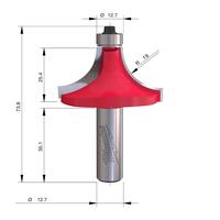 Фреза для скругления кромок (овало) MILWAUKEE Rtr B. S1/2'' Roundover 50.8/73mm - 1 pc 4932501021