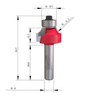 Фреза для скругления кромок (овало) MILWAUKEE Rtr B. S8 Roundover 22.2/54mm - 1 pc 4932501026