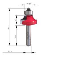 Фреза для скругления кромок (овало) MILWAUKEE Rtr B. S8 Roundover 25.4/54mm - 1 pc 4932501027
