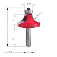 Фреза для скругления кромок (овало) MILWAUKEE Rtr B. S8 Roundover 38.1/61mm - 1 pc 4932501030