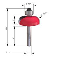 Фреза галтельная (скругляющая) MILWAUKEE Rtr B. S1/4'' Round Cove 31.7/54.2mm - 1 pc 4932501033