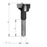 Фреза для сверления под петли MILWAUKEE Rtr B. S8 Hinge Boring 25mm - 1 pc 4932501043
