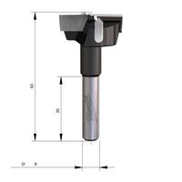 Фреза для сверления под петли MILWAUKEE Rtr B. S8 Hinge Boring 30mm - 1 pc 4932501044