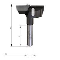 Фреза для сверления под петли MILWAUKEE Rtr B. S8 Hinge Boring 40mm - 1 pc 4932501046