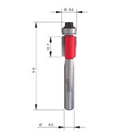 Фреза копировальная (заподлицо) MILWAUKEE Rtr B. S1/4'' Flush Trim 9.5/55.5mm - 1 pc 4932501173