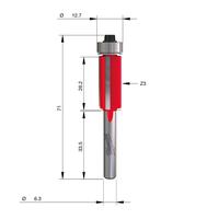 Фреза копировальная (заподлицо) MILWAUKEE Rtr B. S1/4'' Flush Trim 12.7/71mm - 1 pc 4932501174