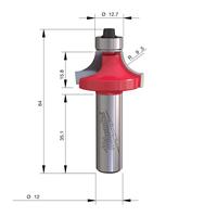 Фреза для скругления кромок (овало) MILWAUKEE Rtr B. S12 Roundover 31.7/63.7mm - 1 pc 4932501213