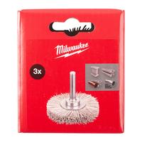Щётка дисковая стальная витая с хвостовиком 6 мм MILWAUKEE Wheel Brush S6 50x10mm Ceramic G120 Crimped 1.1mm - 3 pc 4932501715