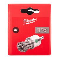 Торцевая проволочная щётка с витой проволокой (хвостовик 6 мм) MILWAUKEE Knot End Brush S6 22x28x72mm Stainless Steel 0.35mm - 3 pc 4932501733
