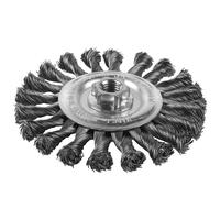 Дисковая проволочная щётка с витой проволокой M14 MILWAUKEE Knot Wheel Brush M14 125x14mm Steel 0.5mm - 1 pc 4932501740