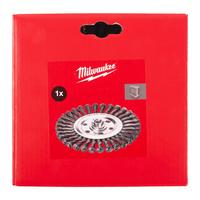 Дисковая проволочная щётка с витой проволокой M14 MILWAUKEE Knot Wheel Brush M14 125x14mm Steel 0.5mm - 1 pc 4932501740