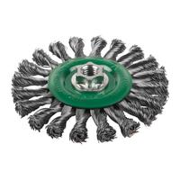 Дисковая проволочная щётка с витой проволокой M14 MILWAUKEE Knot Wheel Brush M14 125x14mm Stainless Steel 0.5mm - 1 pc 4932501741
