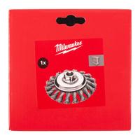 Щётка коническая M14 с кручёной проволокой MILWAUKEE Knot Conical Brush M14 100x12mm Steel 0.5mm - 1 pc 4932501744
