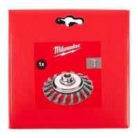 Щётка коническая M14 с кручёной проволокой MILWAUKEE Knot Conical Brush M14 115x12mm Steel 0.5mm - 1 pc 4932501746