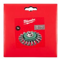 Щётка коническая M14 с кручёной проволокой MILWAUKEE Knot Conical Brush M14 115x12mm Stainless Steel 0.5mm - 1 pc 4932501747