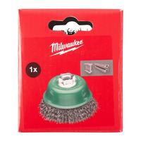 Щётка чашечная проволочная M14 с гофрированной проволокой MILWAUKEE Cup Brush M14 65mm Stainless Steel Crimped 0.35mm - 1 pc 4932501751