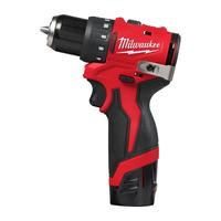 Аккумуляторная дрель-шуруповерт M12 BLDDRC-202С, 2 скорости, 2 аккумулятора; з/у; вес 1,2кг; кейс MILWAUKEE 4933499686