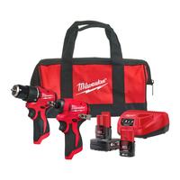 Набор аккумуляторных инструментов M12 (2 инструмента) MILWAUKEE M12 BLPP2B-422B 4933500426